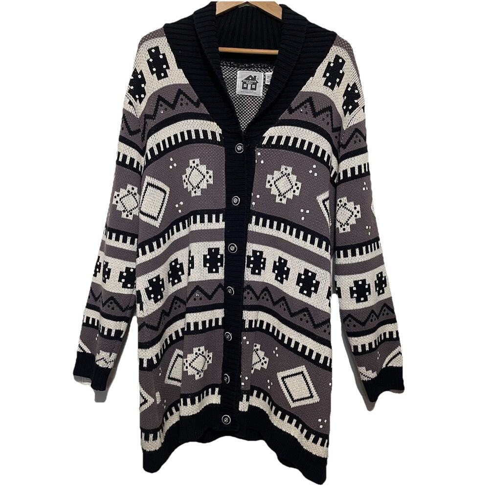 Storybook Knits Button‎ Front Cardigan Sz L Embroidered Cottagecore Granny